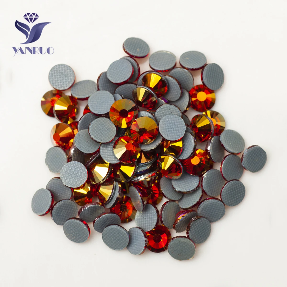 

YANRUO 2058HF Siam AB стеклянные стразы и Crystal Iron On Crystal Heat Transfer Hotfix стразы, кристаллы для рукоделия
