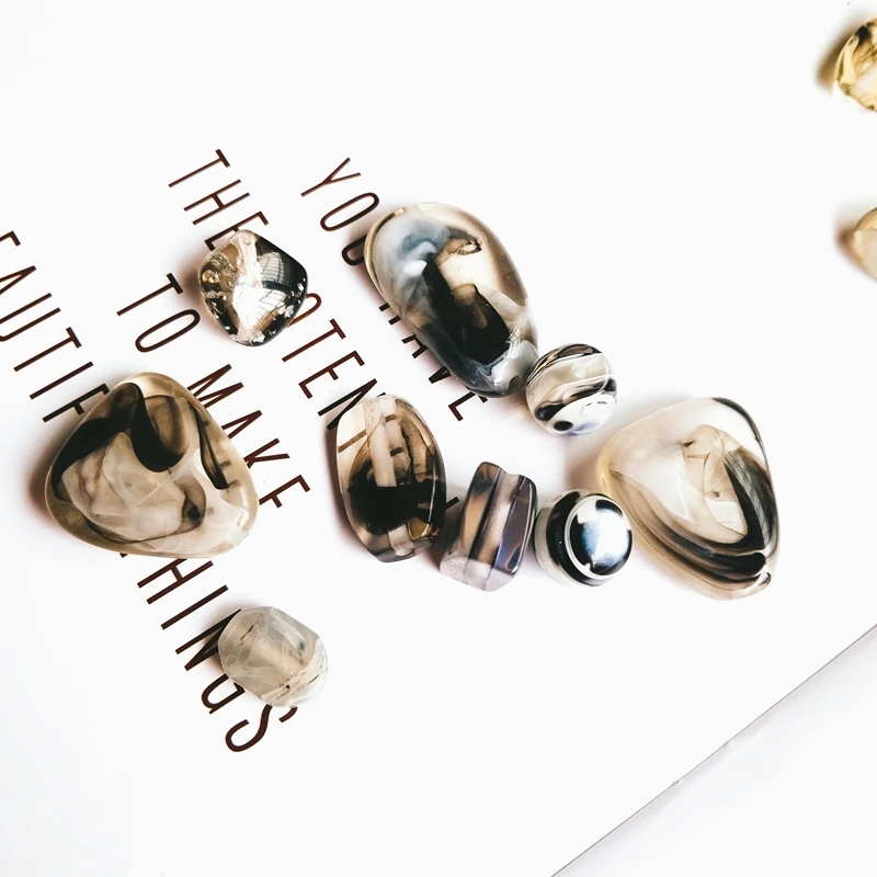 Japan and South Korea texture ink ink acrylic DIY jewelry, hand made perforating accessories Earrings accessories