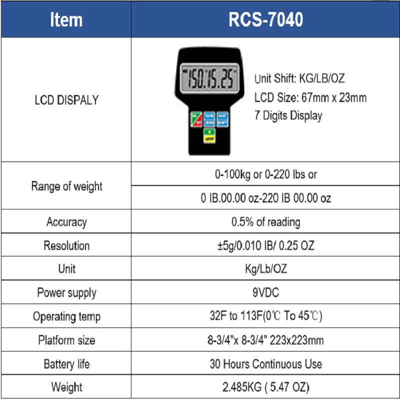 DSZH RCS-7040 Electronic Digital HVAC A/C Refrigerant  Charging  Scale Freon Weight with Case Measuring Tools