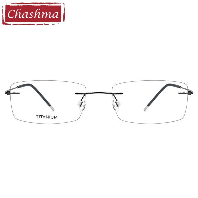 Men Eyeglasses Titanium Rimless for Women Light Pure Weight Flexible Glasses Frames