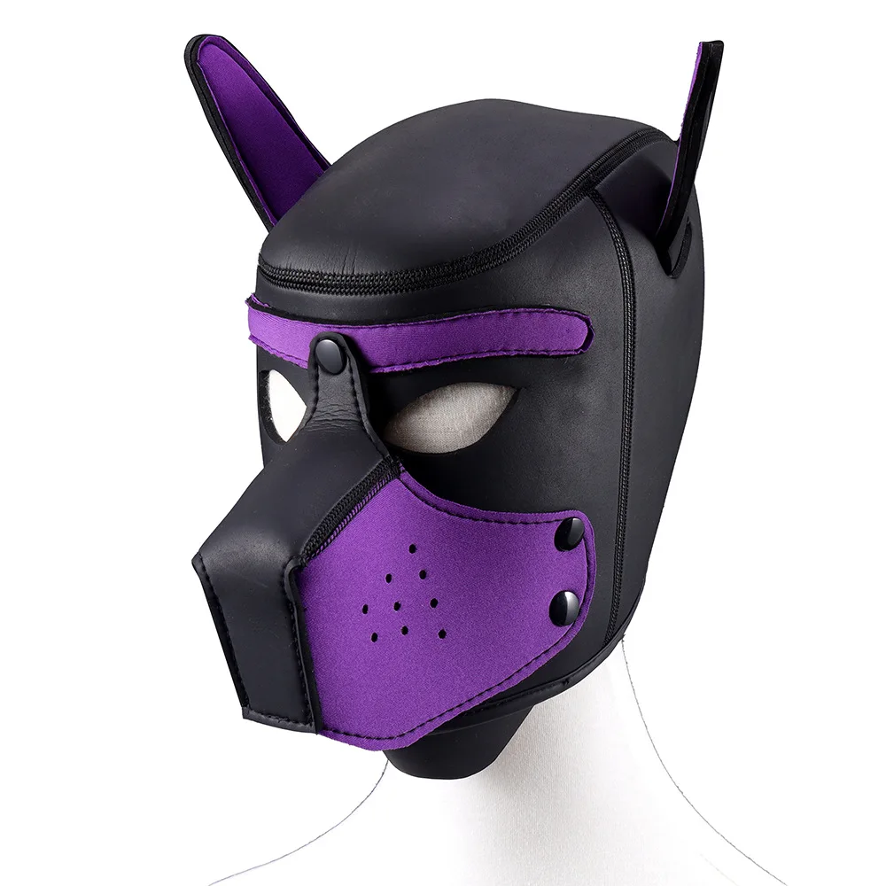 Puppy Mask Hood Sex Toys For Couples Flirt SM Bdsm Role Play Cosplay Halloween Mask Party Masks Dog Hood Mask Padded Neoprene