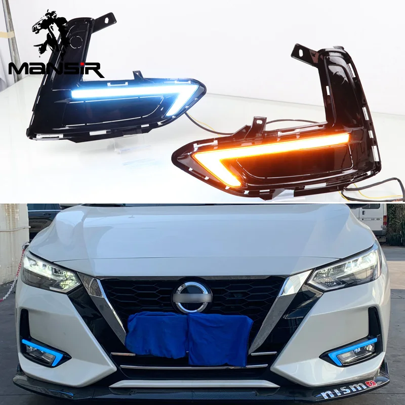 

LED Daytime Running Light For Nissan Sentra Sylphy 2019 2020 12V Turning Yellow Signal Car Headlight DRL Fog Lamp Daylights