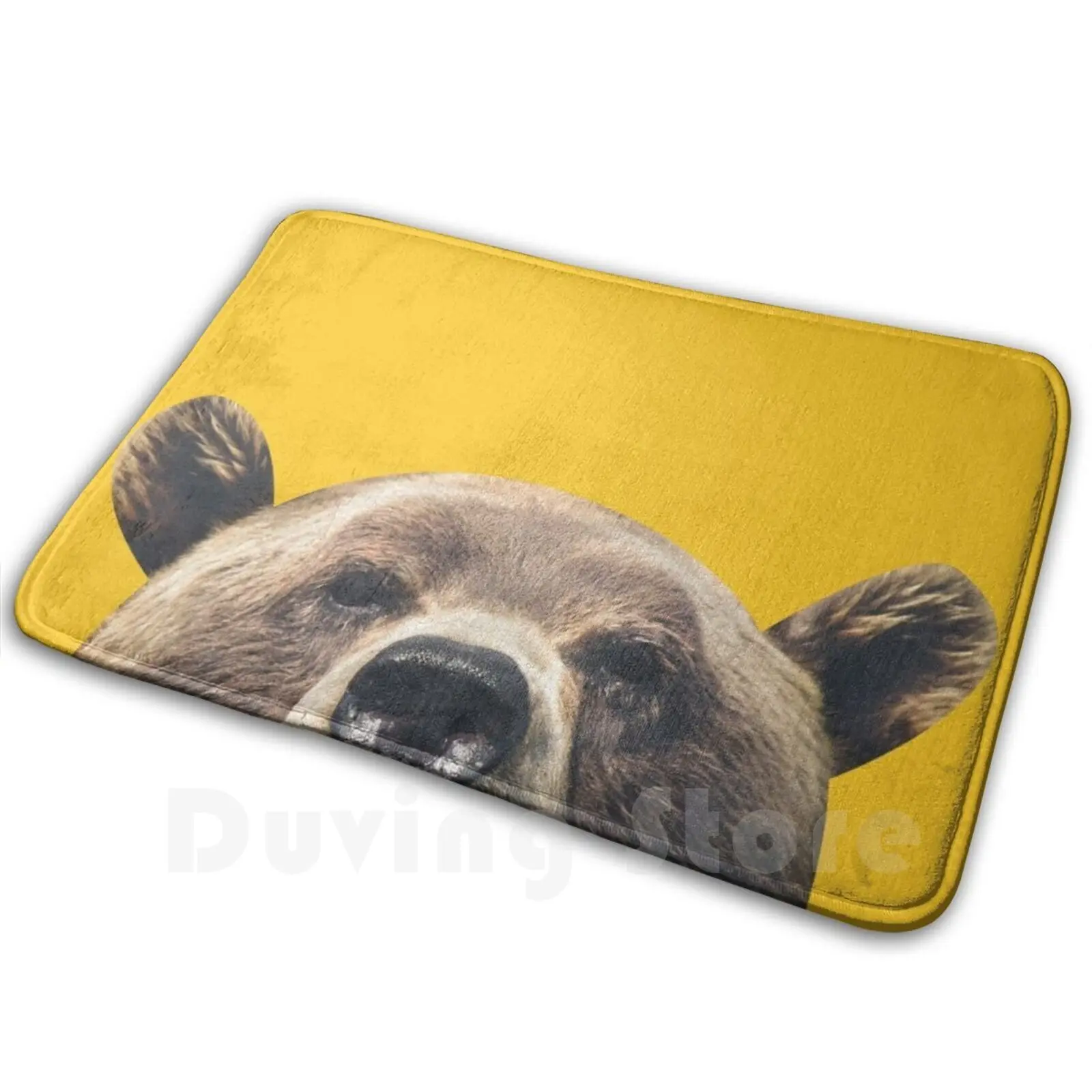 Bear Yellow Mat Rug Carpet Anti-Slip Floor Mats Bedroom Bear Yellow Teddy Grey Bedroom Living Framed Art Cases Phone