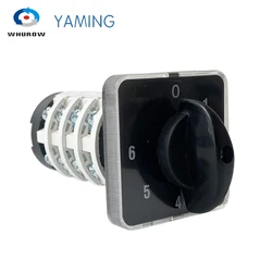 Yaming Electric control switch 4 knots 20A 0-6 position Universal changeover rotary cam switch interruptor HZ5B-20/4