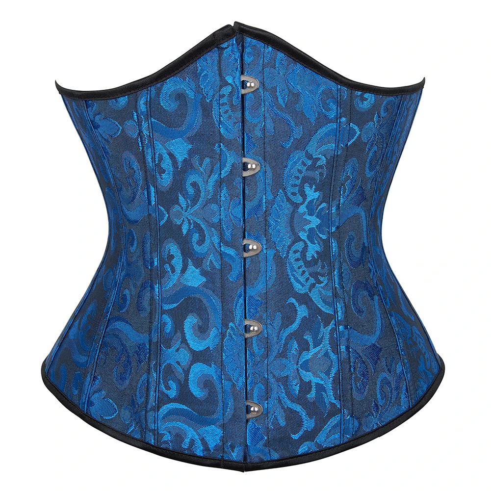 Damen Gothic Jacquard Unterbrust-Korsett Bustier Taillengürtel Schlankheits-Bodyshaper Korsett Dessous Übergröße Party Clubwear – Detail 20