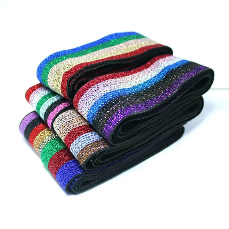 Clothing accessories household color striped elastic band Rainbow gradient high quality elastic band, belt