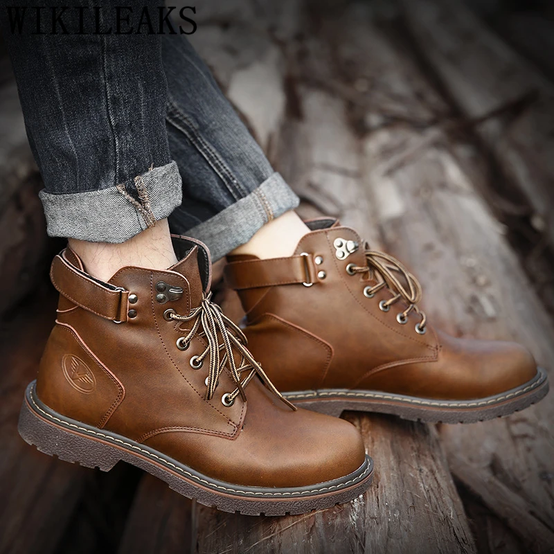 genuine leather boots men ankle boots men winter shoes men snow boots man shoes zapatos de hombre erkek ayakkabi bota masculina