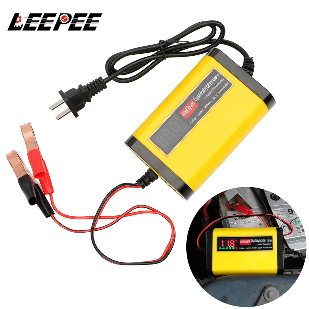 100V-240V EU/US Adapter 2A Battery Chargers 3 Stages Lead Acid AGM GEL Battery-chargers Motorcycle Car Accessories Universal 12V