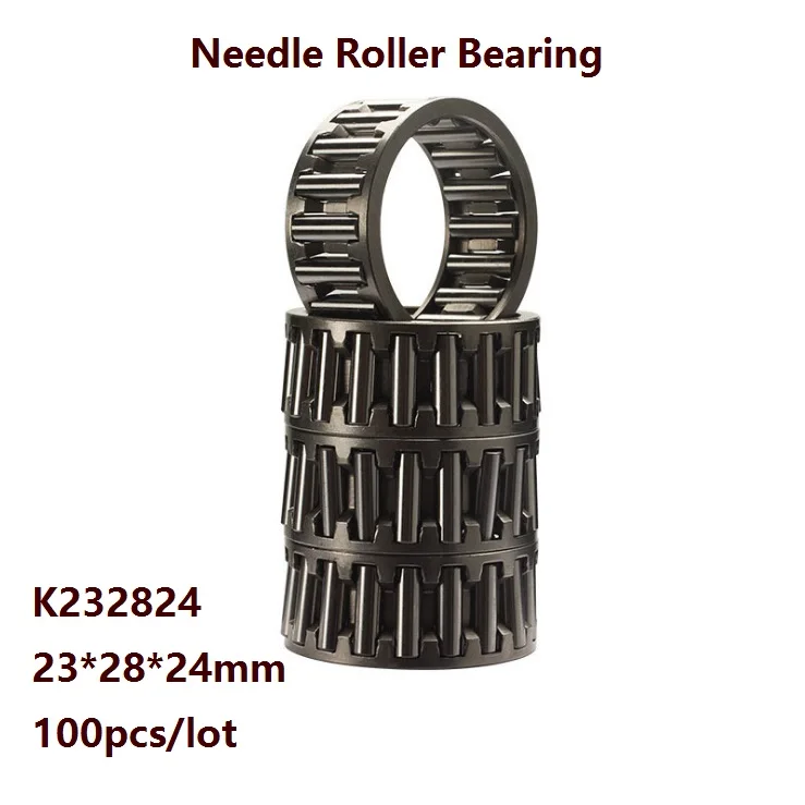 

100pcs/lot K232824 K23X28X24 Needle Roller Bearing 23×28×24mm Radial Needle roller and cage assemblies 23*28*24 mm