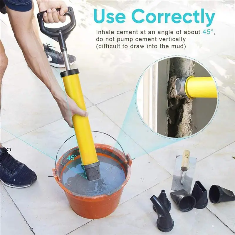 Caulking Gun Cement Lime Pump Grouting Mortar Sprayer Applicator Grout Filling Tools With 4 Nozzles