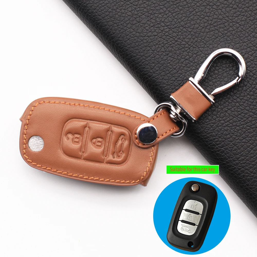 2020 Leather Key Case Cover For Sport Sedan Lada Priora Kalina Granta Vesta X-Ray X-ray Carrying 3 Buttons Protect Shell