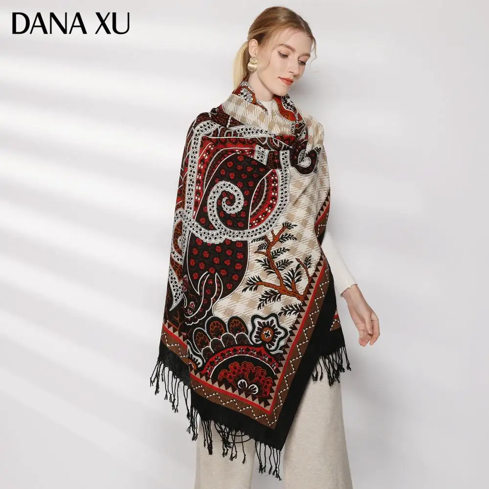 Fashion Winter Scarf For Women Cashmere Warm Plaid Pashmina Scarf Luxury Brand Blanket Wraps Female Scarves And Shawls 2020