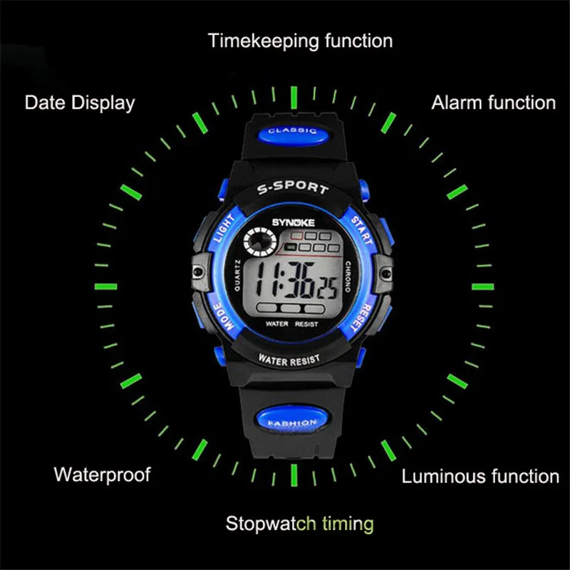 Synoke Watch Men Led Digital Watches Multifunctional Electronic Wristwatches Men Fashion Sport Watch Cheap Price Dropshipping