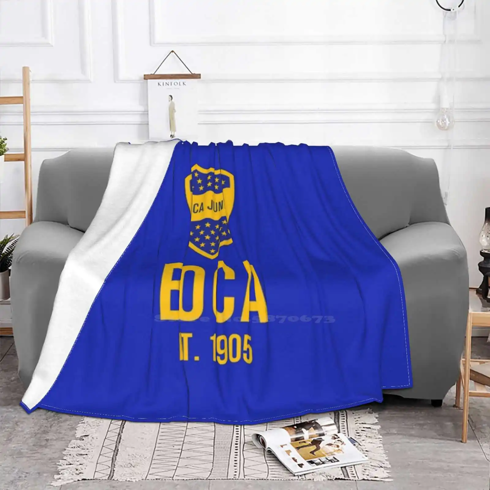 Hot Sale Printing High Qiality Flannel Blanket Cabj La Bombonera Azul Y Oro Xeneizes Ca Argentina Argentinian Football Soccer