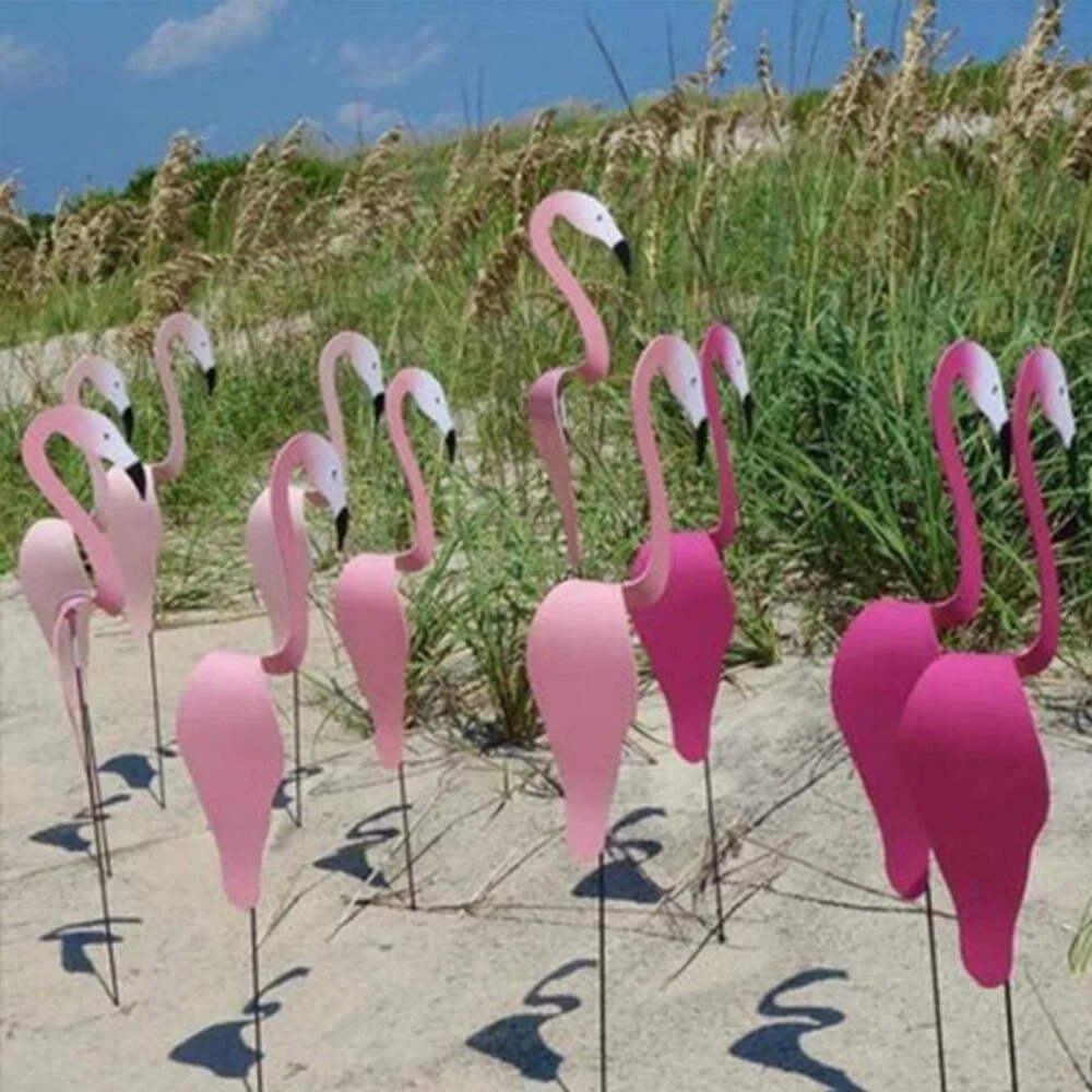 

40CM 3D Garden Flamingo Decoration Colorful Swirl Birds Move With The Wind Creative Outdoor Yard Erected Furnishings Adornment