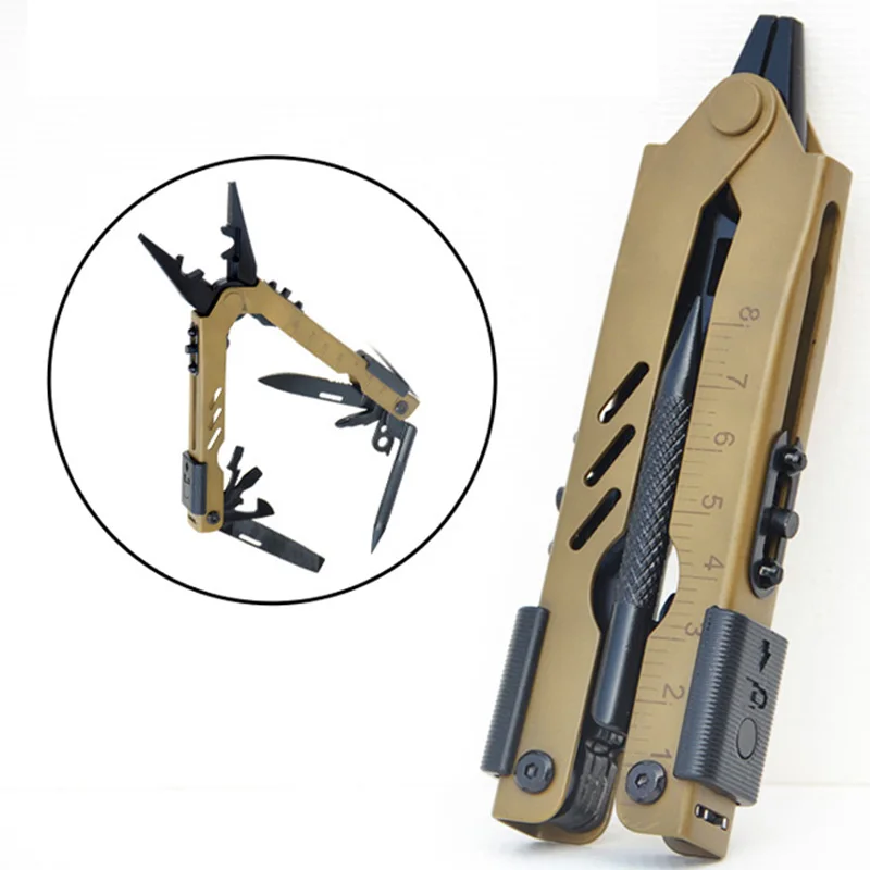 Stainless Steel Folding Pliers with Screwdriver, Multi-functional Tool, Multi-functional, Knife, Bottle Opener, Camping Gear