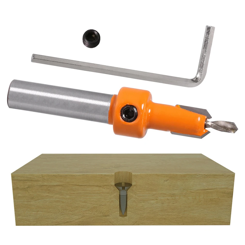 8mm Schaft hss Senker Fräser Bit Schraube Extraktor Entferner Abbruch für Holz fräser – Detail 4