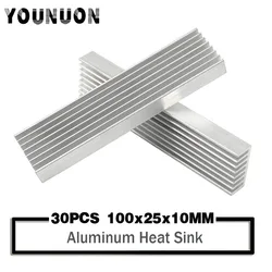 30PCS 100x25x10mm Radiator Aluminum Heatsink Extruded Heat Sink for LED Electronic Heat Dissipation Cooling Cooler