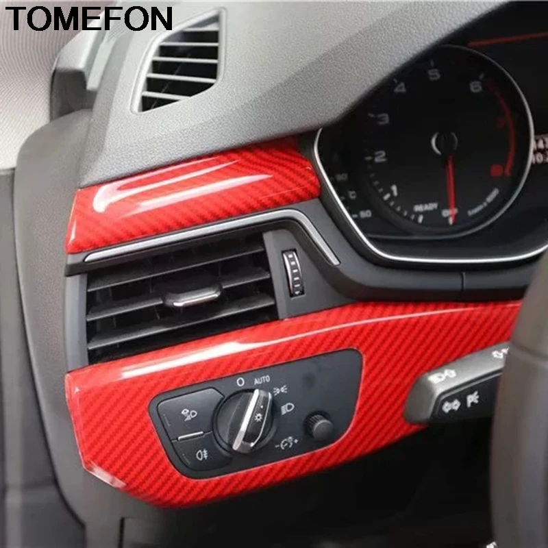 

TOMEFON For Audi A4L A4 B9 2017-2019 LHD Front Middle Center Console Control Dashboard Panel Cover Trim Sticker Accessories ABS