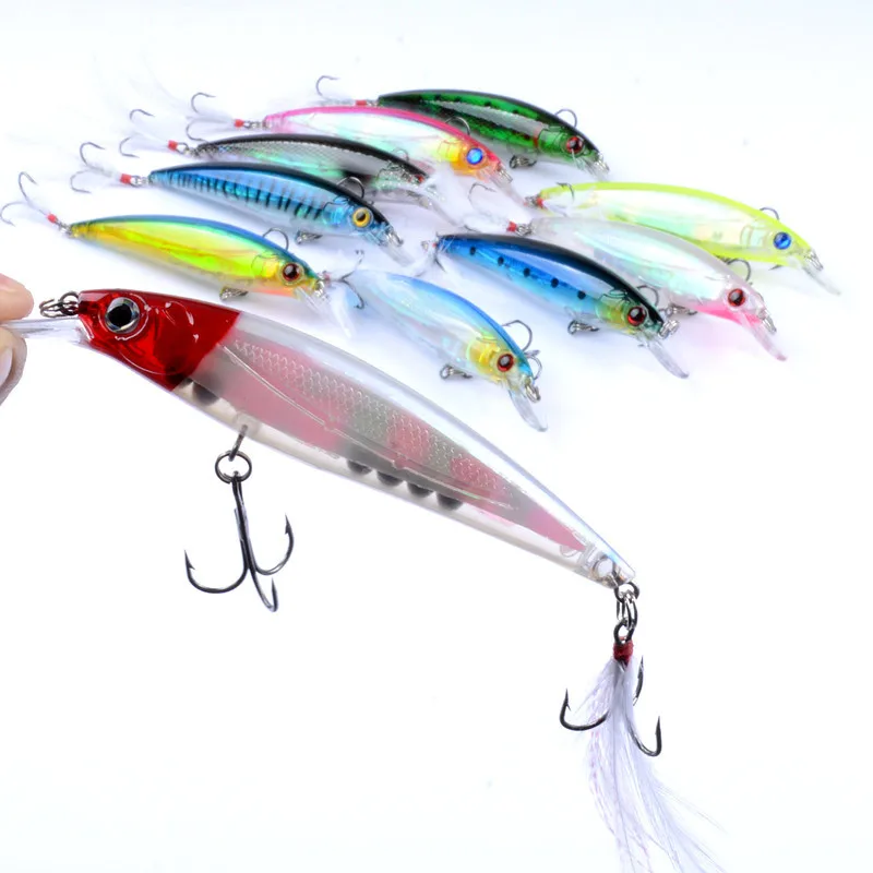 1 Pcs Topwater Wobbler 3D Eyes Fishing Lure Minnow 11cm 13.4g Hard Bait 3 Fish Hooks Crankbait Floating Fishing Tackle