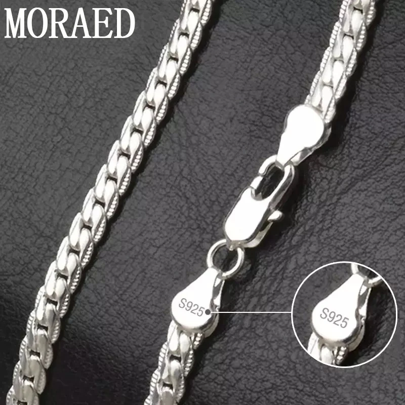 

S925 Sterling Silver Gold/Solid Silver 8/18/20/22/24 Inch Side Chain Necklace For Women Man Fashion Jewelry Gifts