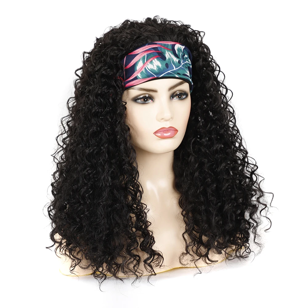 Synthetic Deep Curly Wigs Headband Wig Female Black/613/27/99J Blonde Wig Women Headband Wigs