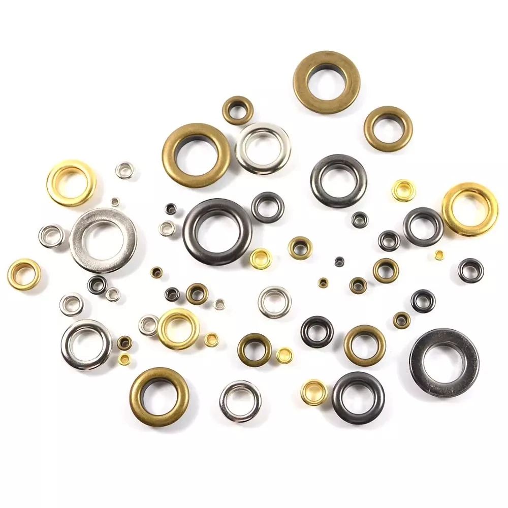 100Pcs Mix Color Hole Metal Eyelets With Grommets For Leathercraft DIY Bag Tags Shoes Belt Cap Clothes Scrapbooking Accessories