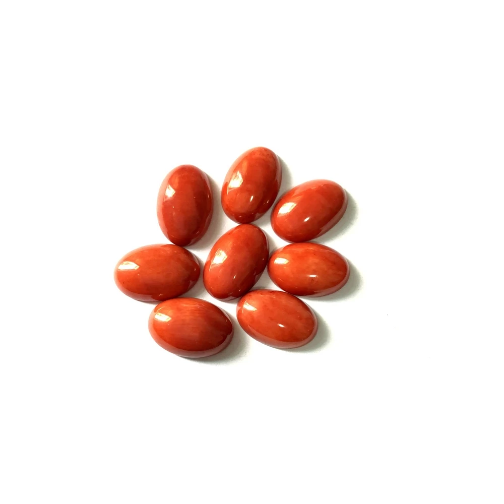 Wholesale 2pcs Natural Orange Coral Bead Cabochon,6mm 8x12mm 10x14mm Oval Sea Bamboo Coral Bead Cabochon Ring Face For Jewelry