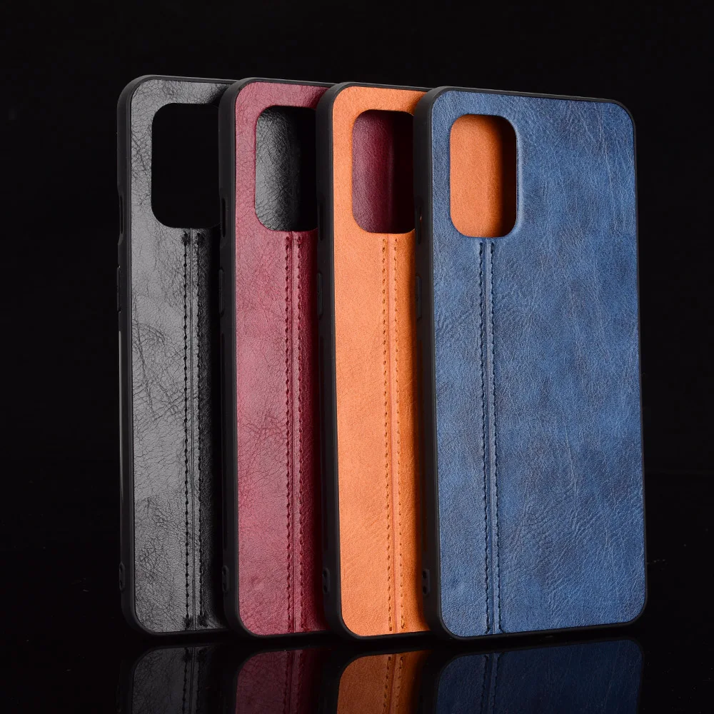 OnePlus 8T+ 5G Case One Plus 8T Suture Calfskin Soft Edge PU Leather Hard Phone Bag Cover For OnePlus 8T Plus 1+8 T Back Case