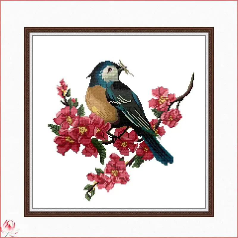 

Bird On The Branch Cross Stitch Kit DIY Animal And Flowers Pattern 14CT 11CT Embroidery Set Needlework Home Deco Craft Painting