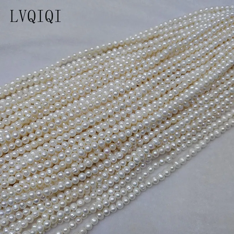 Natural Freshwater Pearl Beads High Quality 36cm Punch Round Loose Pearls Bead for DIY Women Necklace Bracelet Jewelry Making