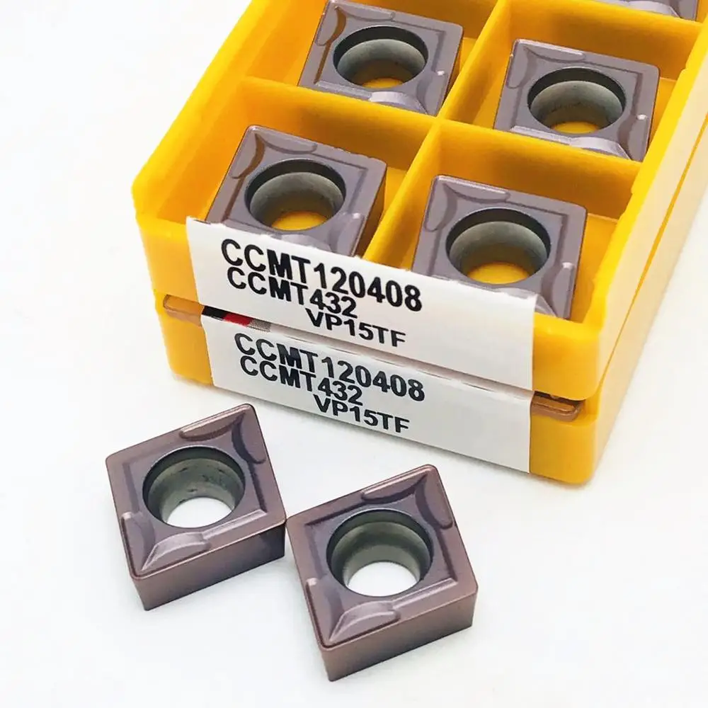 카바이드 공구 CCMT120408 VP15TF 카바이드 블레이드, 스테인레스 스틸 CNC 터닝 부품, 공구 블레이드 CCMT 120408 터닝 공구 CCMT