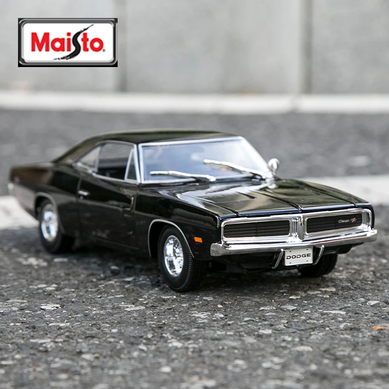 Maisto 1:18 1969 Dodge Charger R/T pomarańczowy samochód sportowy statyczny odlew pojazdy Model kolekcjonerski samochody zabawkowe