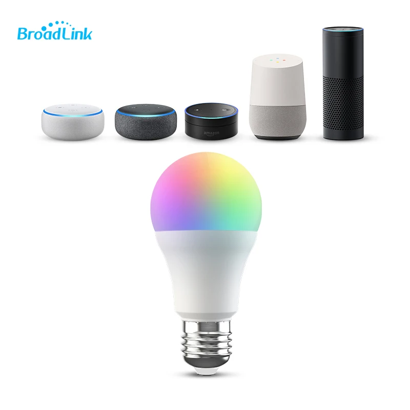 Baru BroadLink LB27R1/LB26R1 220V Wi-Fi Smart RGB LED Bekerja dengan Alexa dan Google Home