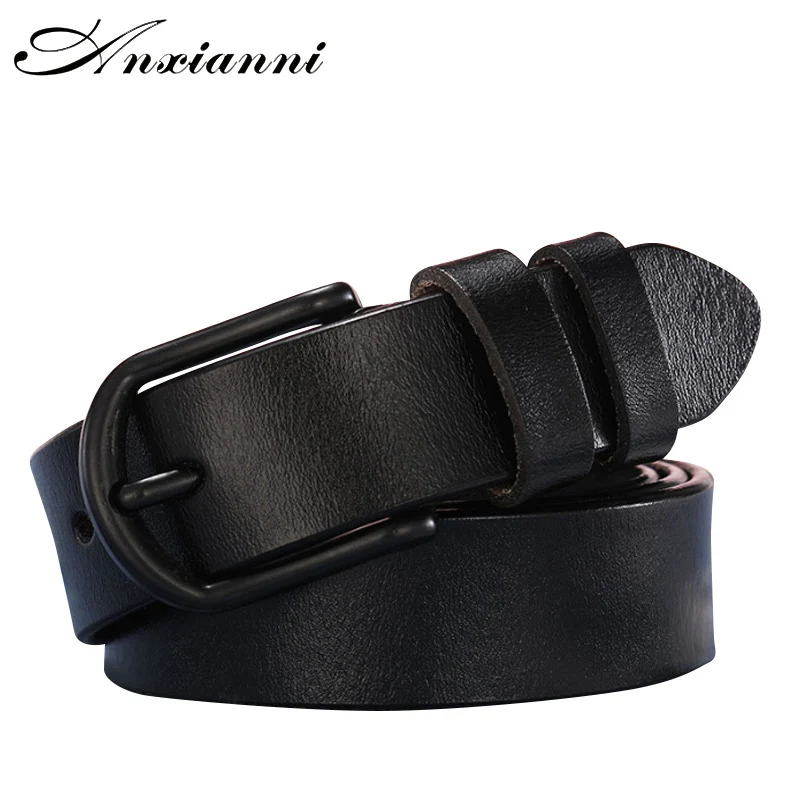 

Fashion Design Ladies Women's Pin Buckle Metal Belts for Woman Dresses 2.8cm Genuine Leather Female Accessories