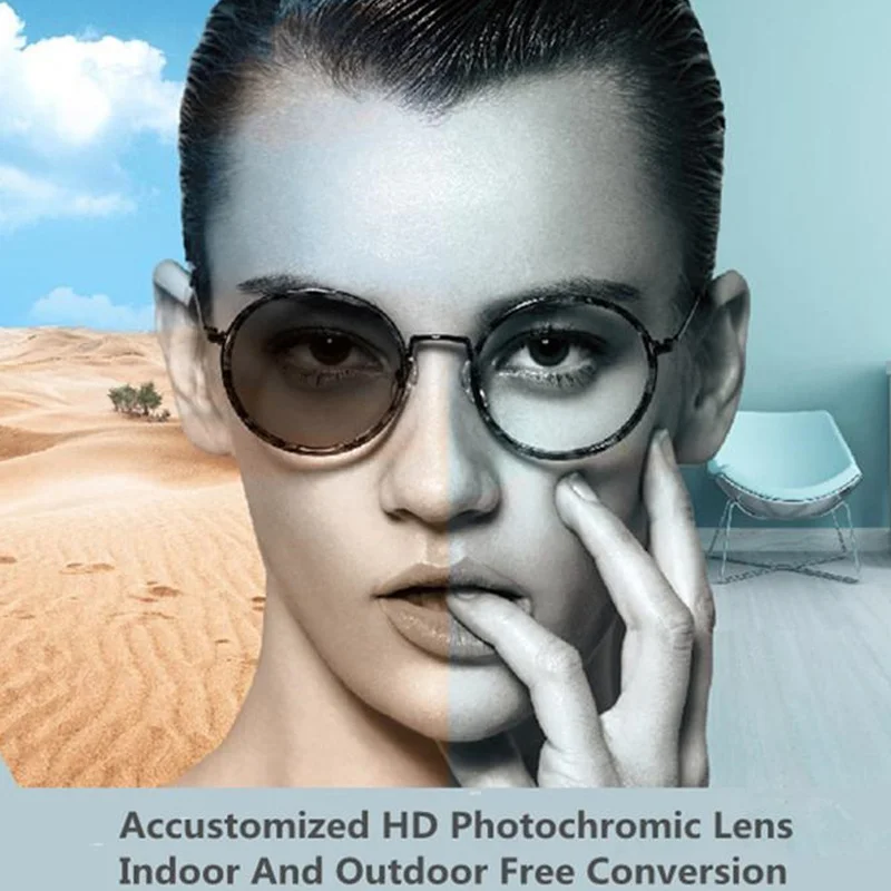 Prescription Photochromic Gray&Brown Optical Lens HMC+EMI UV400 Sunglasses70mm 1.56/1.60 for Myopia Glasses Scope -6/-2