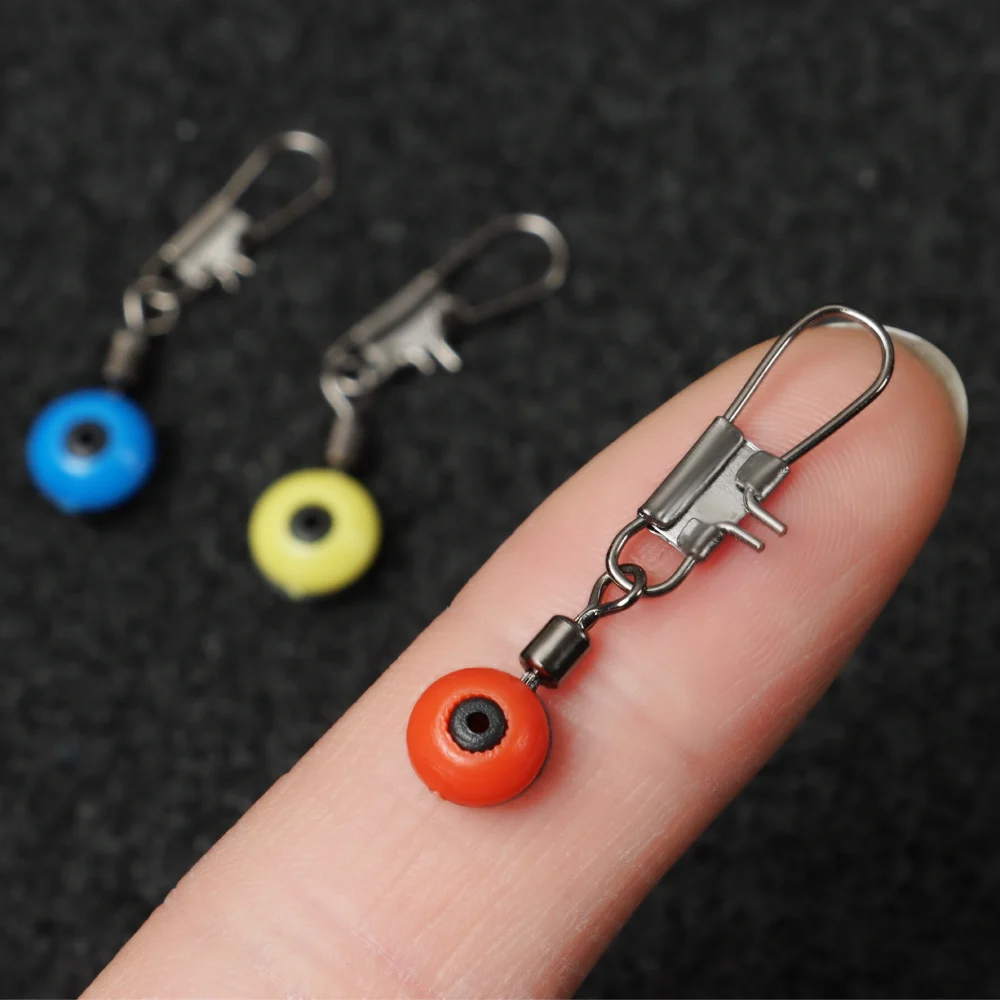 10Pcs Metal Plastic Fishing Float Bobber Stops Space Beans Swivel Connectors Fishhook Swivels Tackle Sea Fishing Accessories