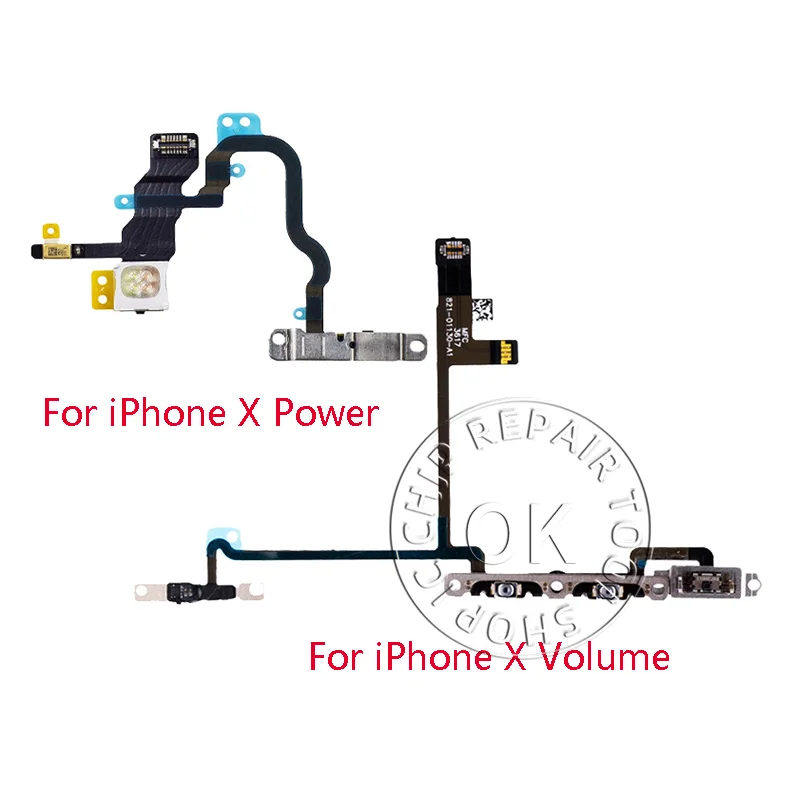 1pcs For iPhone X Xs Max XR Volume & Power Buttons key Switch Flex Cable Mobille Phone Repair Parts