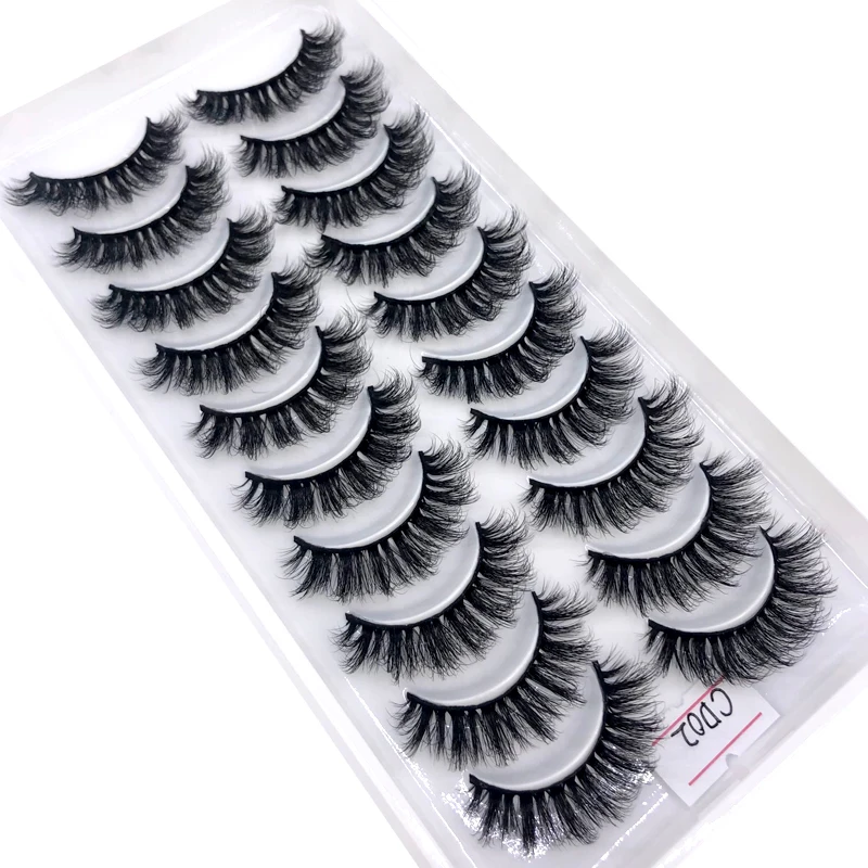 2023 NEW 8/10 pairs 100% Real Mink Eyelashes 3D Natural False Eyelashes 3d Mink Lashes Soft Eyelash Extension Makeup Kit Cilios