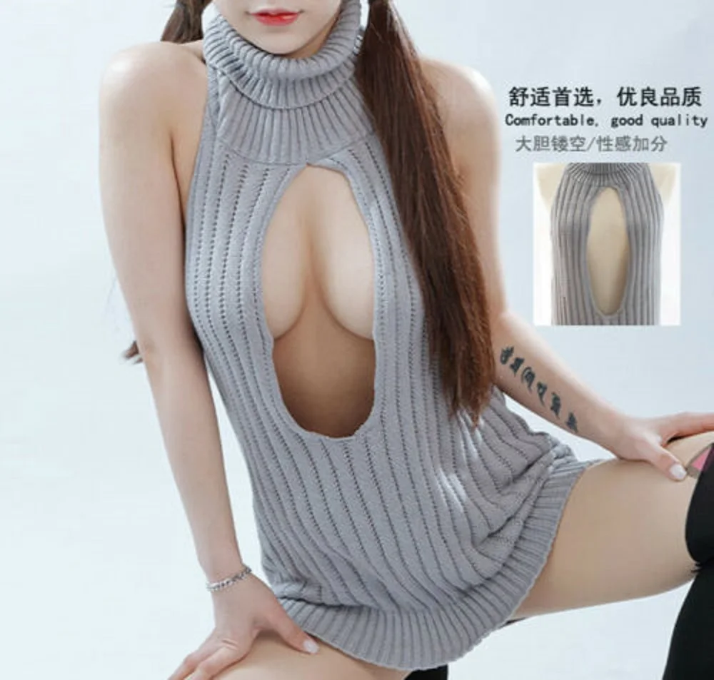 

Girls Backless Sweater Sexy Cosplay Virgin-Killing Costume Roleplay party