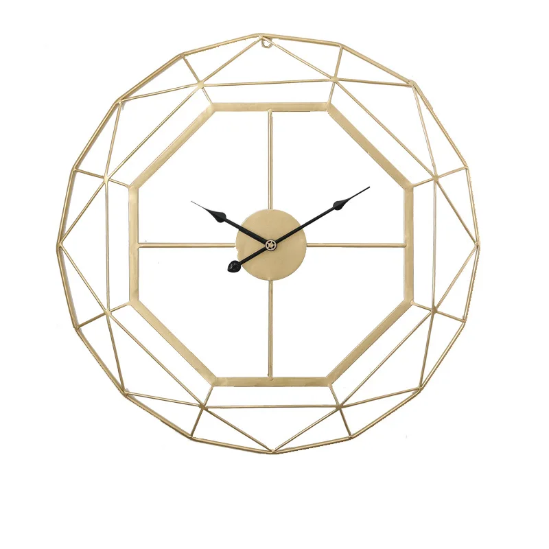 

Modern minimalist home living room decoration big clock 60cm wrought iron wall clock Nordic light luxury creative mute wallclock