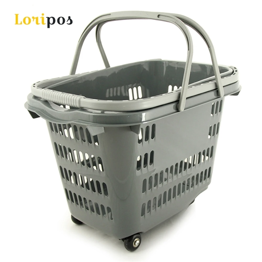 

Shopping Basket Trolley Plastic Shopping Basket Shopping Basket with Wheels Mall Supermarket Convenience Store Shopping Basket