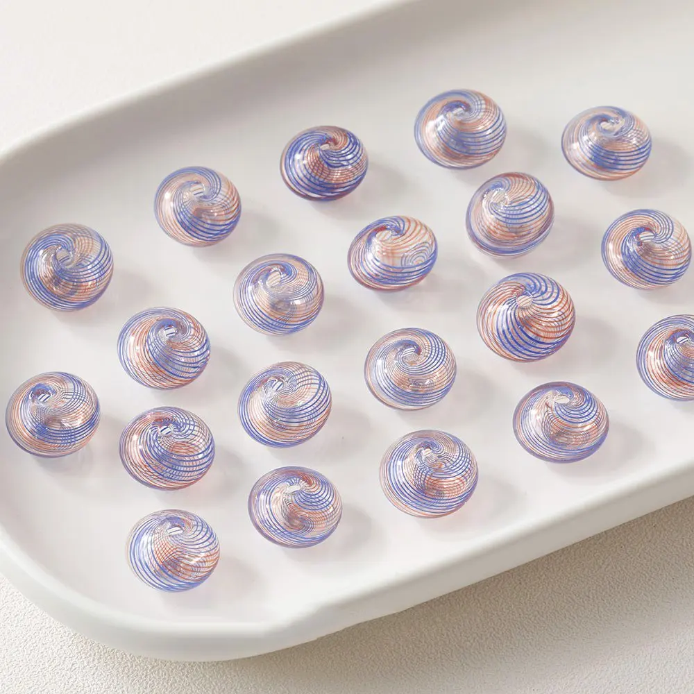 4PCS Circular Hollow Glass Bead Charms for Jewelry Making Bracelet Necklace Diy Earrings Supplies Hand Made Pendant Accessories