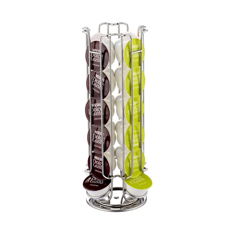 New Metal Coffee Pod Holder For Dolce Gusto Rack Capsule Chrome Plating Stand Coffee Capsule Storage