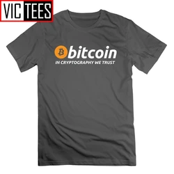 Bitcoin in Cryptography We Trust T Shirt Cryptocurrency Tees Men Round Collar Tops T-Shirt Large Size Short Cotton