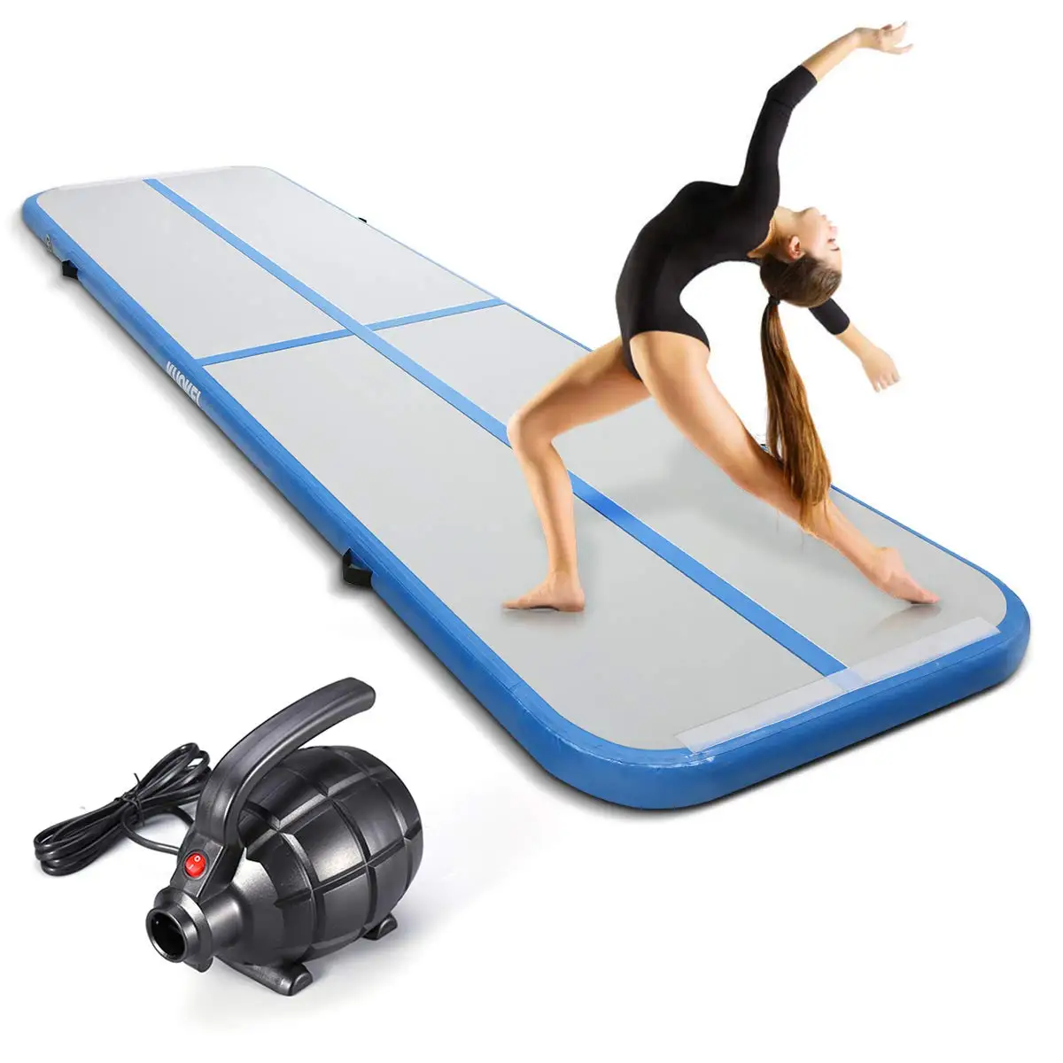 Gymnastic Professional Air Track Inflatable Gymnastics Tumbling Mat with Electric Air Pump for Cheerleader, Free Running