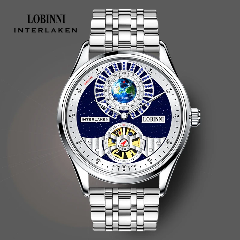 LOBINNI New Arrivals Luxury Brand Men Watches Automatic Mechanical Watch Sapphire Glass Waterproof 50M Wrist Watches