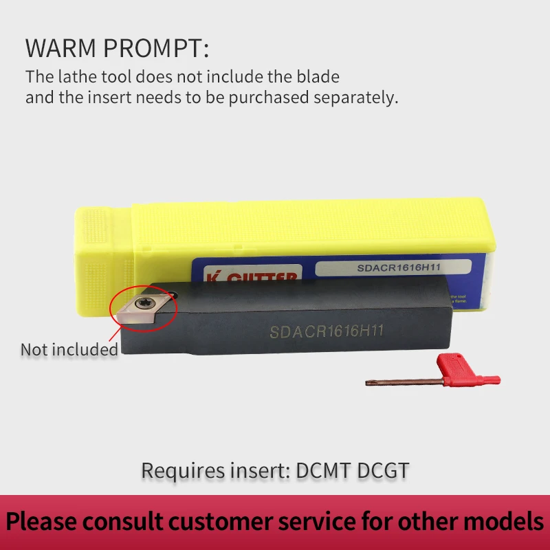 1pc SDACR1212H11 SDACR1616H11 SDACR2020K11 External Turning Tool Holder DCMT Carbide Inserts Lathe CNC Cutting Tools Set