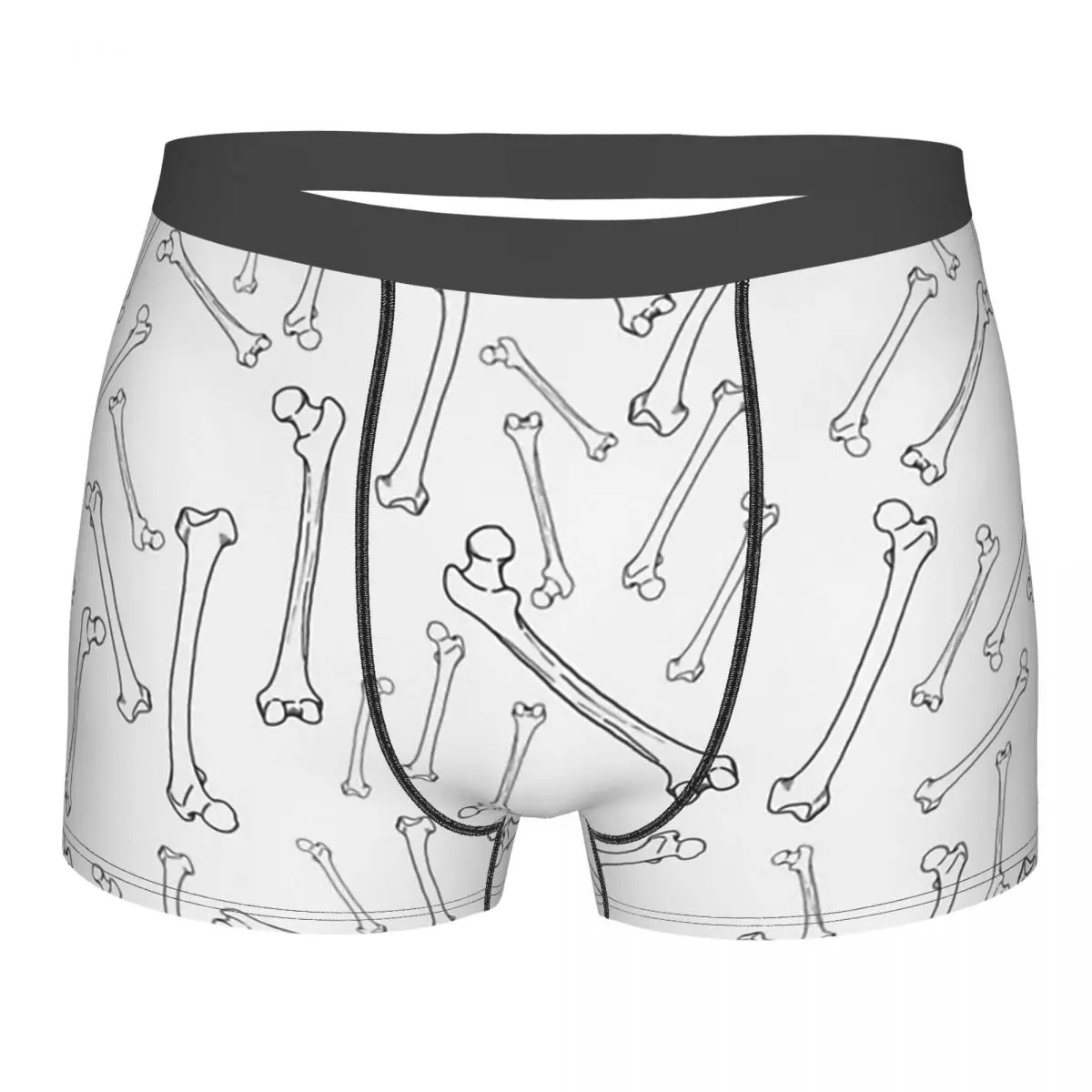 Femur Retouch In Grey Bones skull Underpants Homme Panties Male Underwear Ventilate