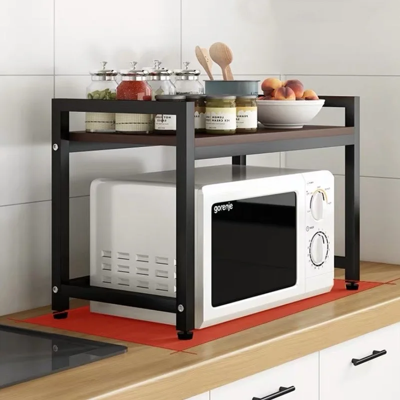 Rak Penyimpanan Dapur Rak Microwave Multi-lapis Rumah Tangga Rak Penyimpanan Desktop Rak Dapur Multifungsi